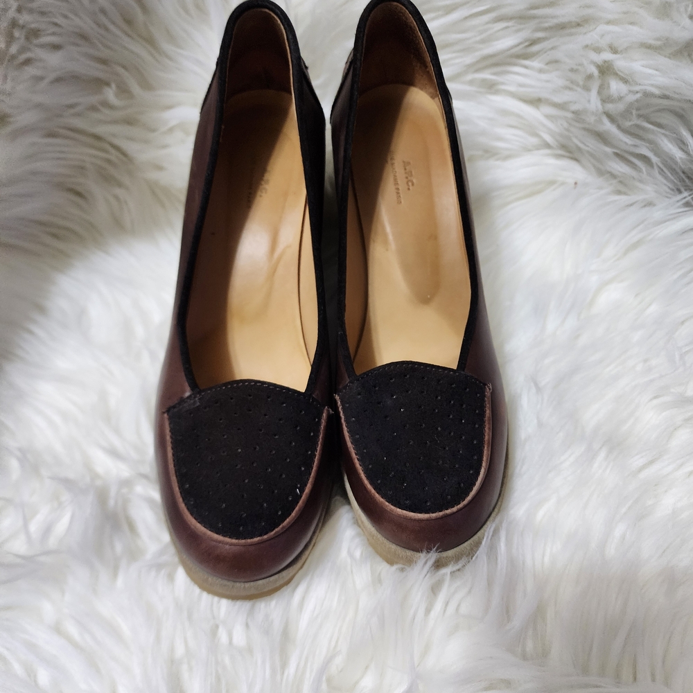 A.P.C. Brown and Black Loafers